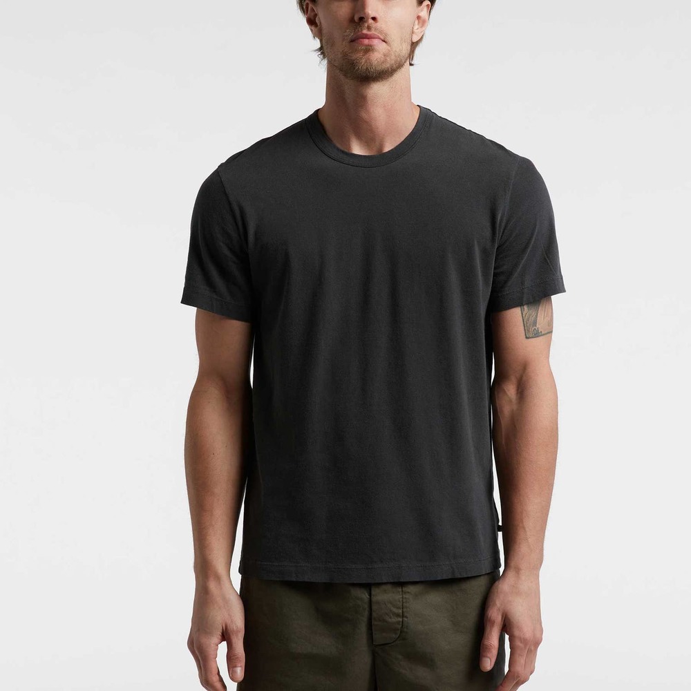 James Perse Men's MLJ3311 Short Sleeve Crew Neck Tee T-Shirt in Pigment Black